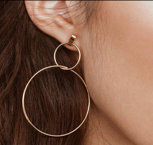 Geometric Double Hoop Dangle Earrings