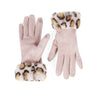 Leopard Faux Fur Cuff Touchscreen Gloves