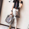 The Hannah Crossbody 2 in 1 Demi  Distressed Purse Set