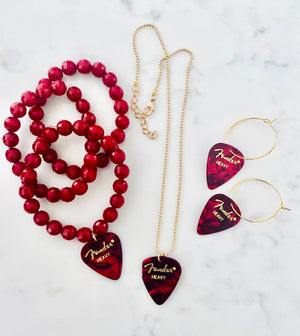 Authentic Guitar Pick Jewelry Set