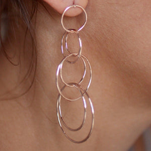 Rose Gold Entwined Circle Earrings