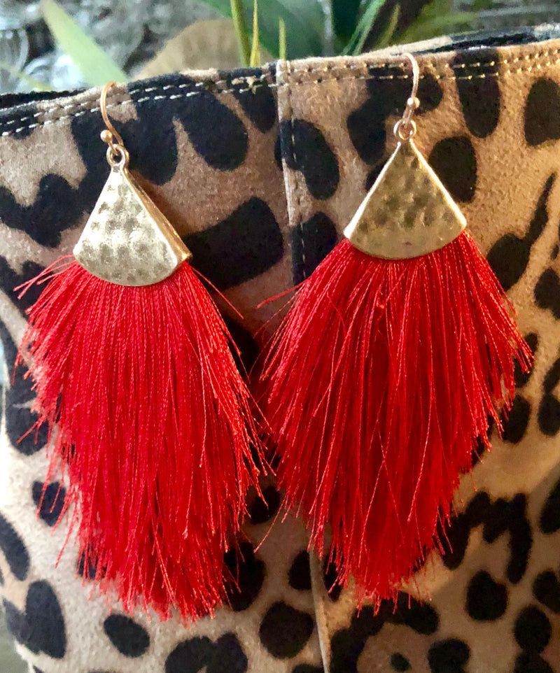 Be the Fringe Triangle Fringe Earrings