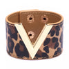 Women’s Wide Cuff V Shape Leather Bracelet