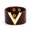 Women’s Wide Cuff V Shape Leather Bracelet