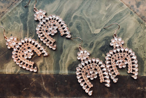 Rhinestone Cowgirl Squash Blossom Earrings
