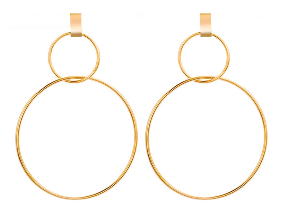 Geometric Double Hoop Dangle Earrings