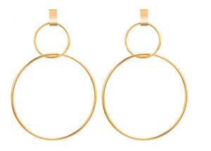 Geometric Double Hoop Dangle Earrings
