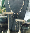Double Layer Bar And Disc Necklace