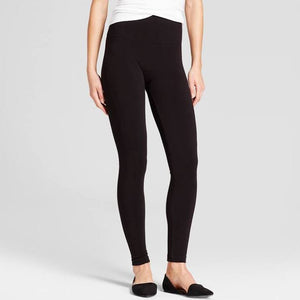 High Waist Fleece Leggings Tummy Control -Black