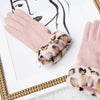 Leopard Faux Fur Cuff Touchscreen Gloves