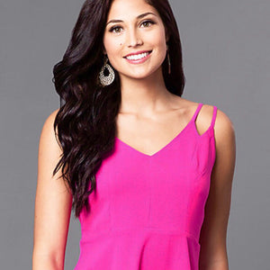 Life Of The Party Hot Fushia Double Strap Dress