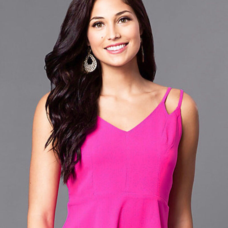 Life Of The Party Hot Fushia Double Strap Dress