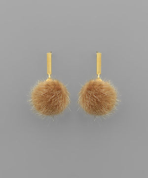 Pom Pom Fur Earrings