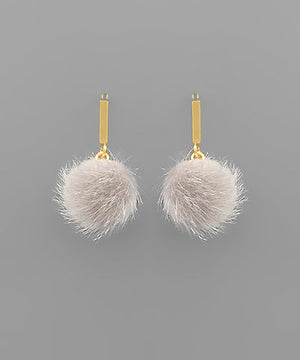 Pom Pom Fur Earrings