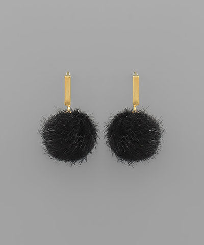 Pom Pom Fur Earrings