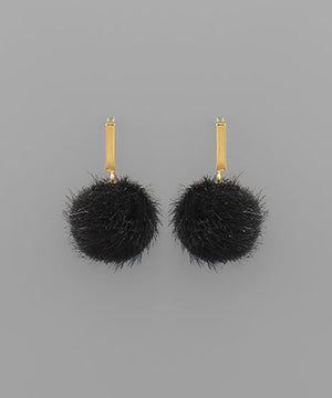 Pom Pom Fur Earrings