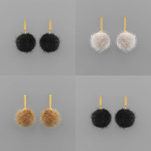Pom Pom Fur Earrings