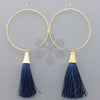 Navy Tassel and Ring Earrings